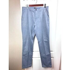 Banana Republic Kentfield Pant Mens 34x34 Blue Textured Cotton Trousers